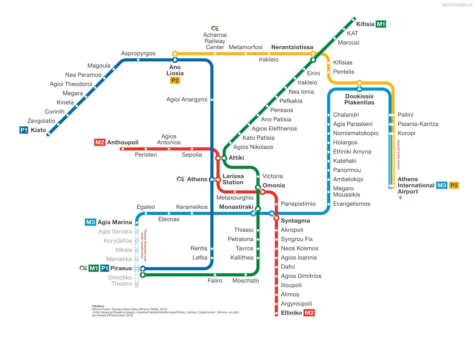 Ката схема метро Афин, Афинский метрополитен