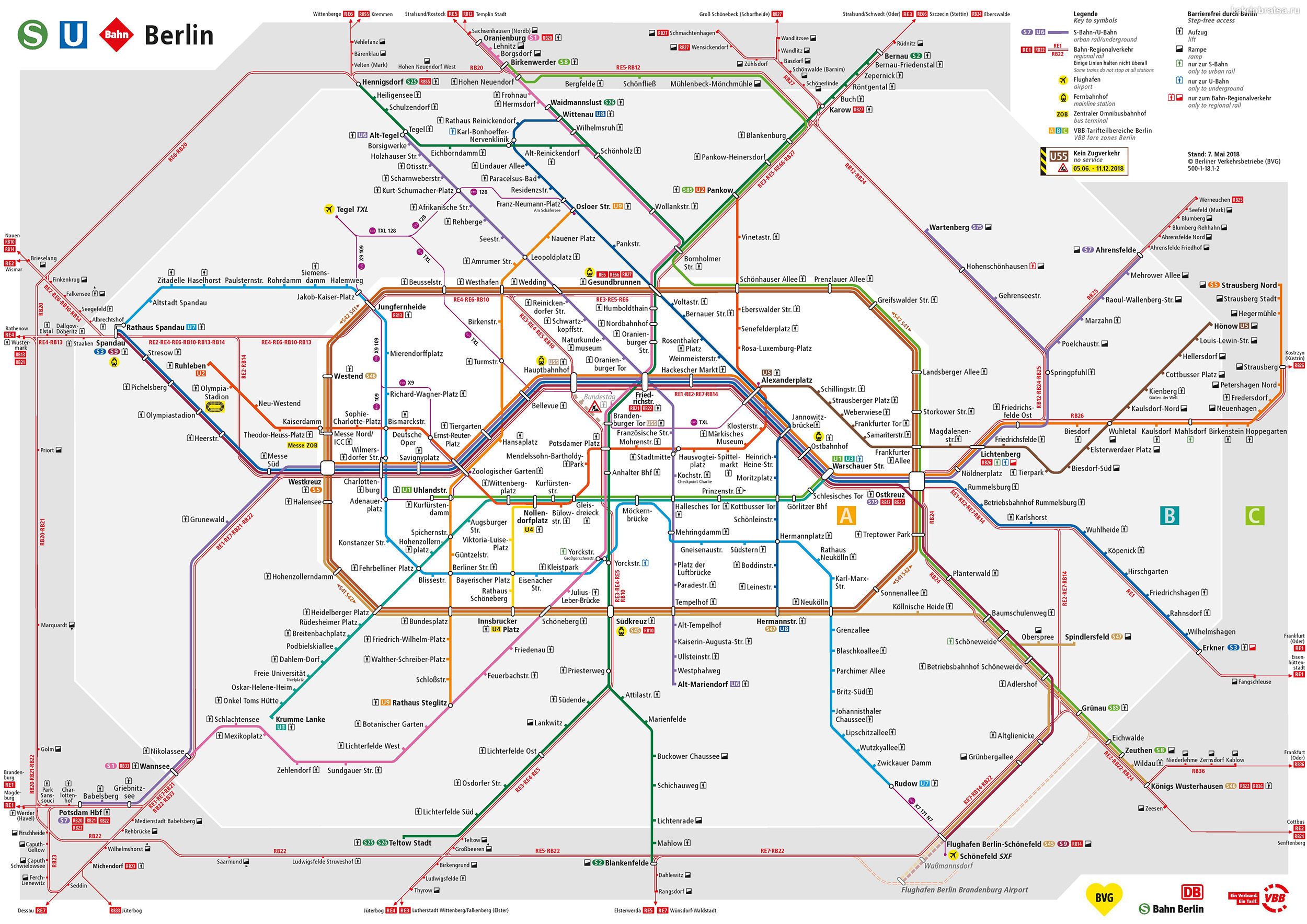 Берлин карта метро и электричек