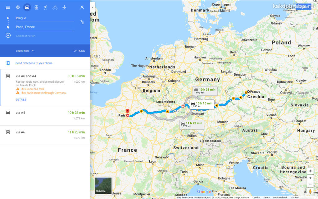 Как добраться из Праги в Париж карта и время в пути