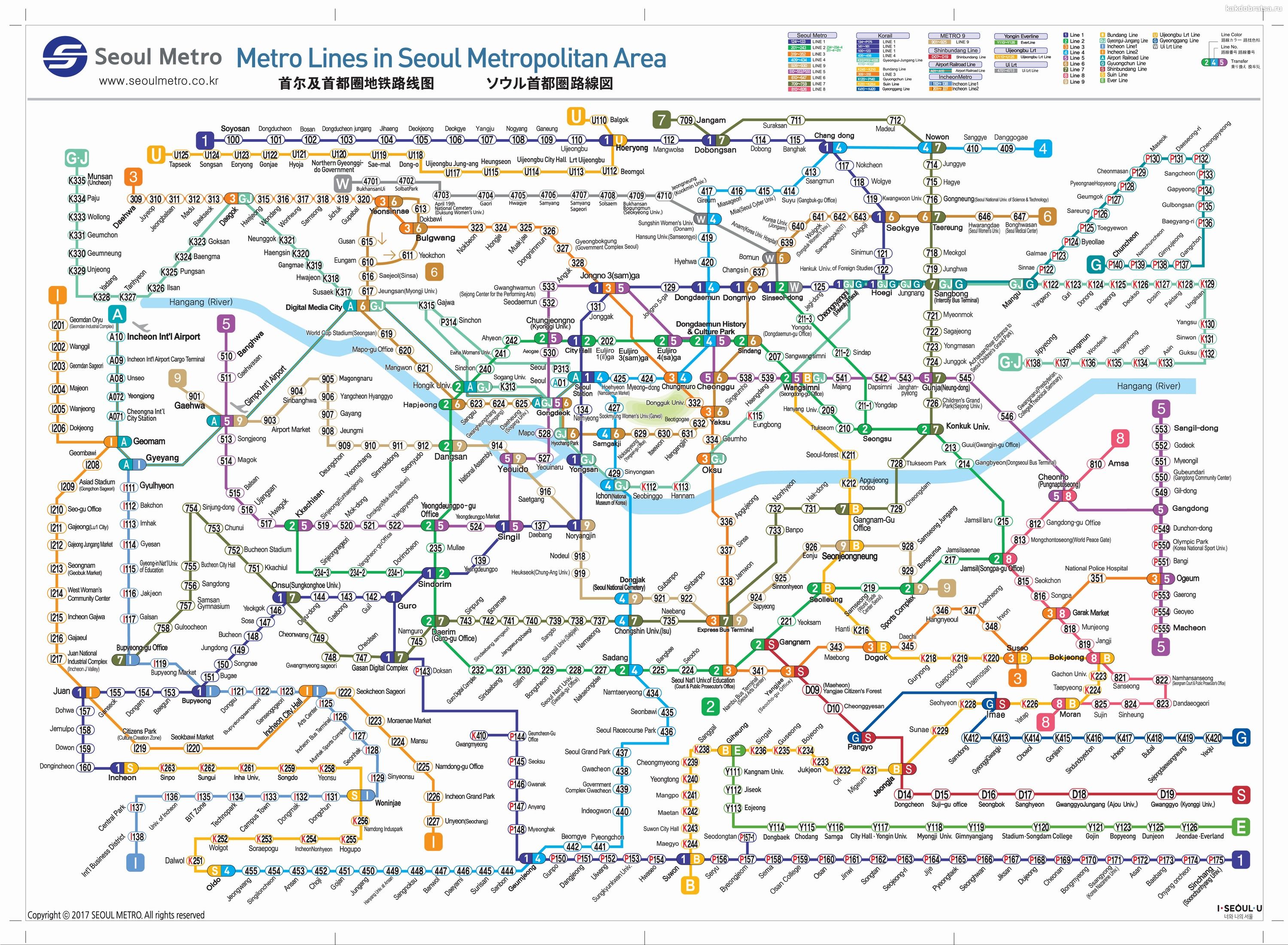 Карта метро Сеула