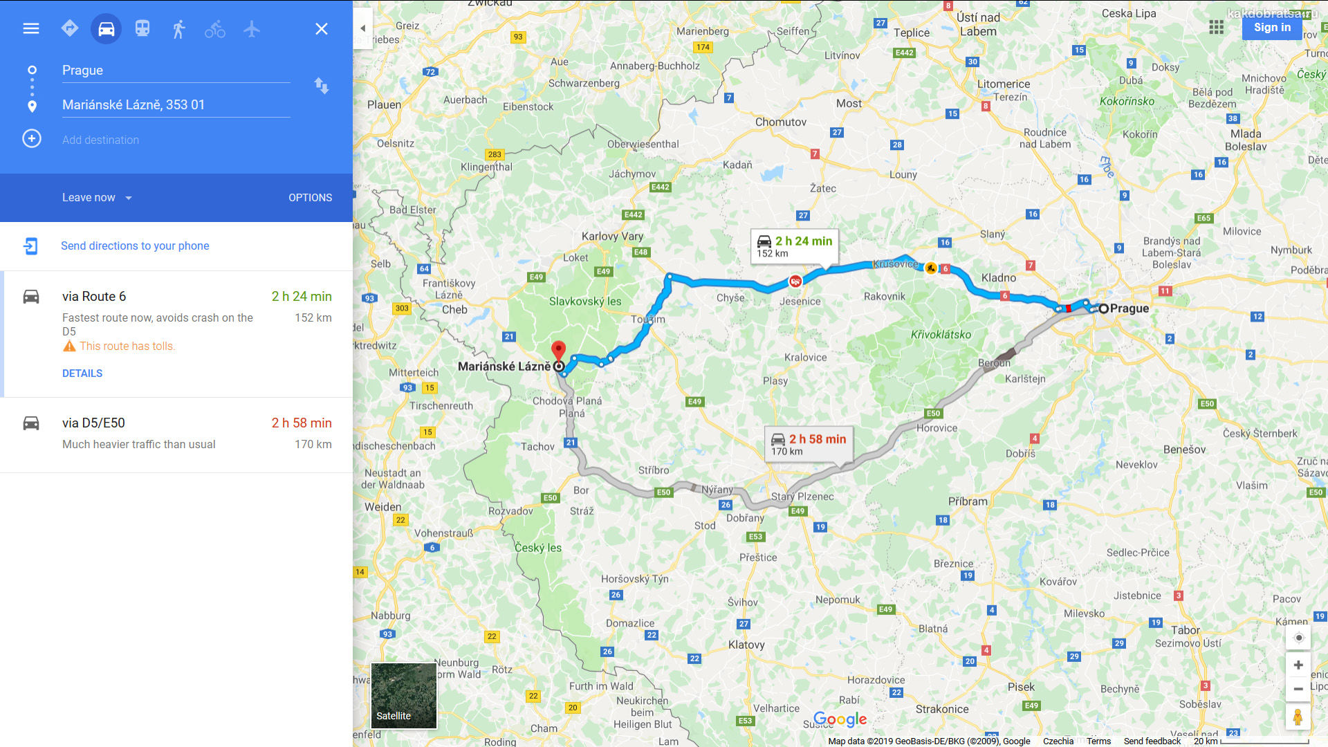 Как добраться из Праги в Марианские Лазне на автобусе или автомобиле