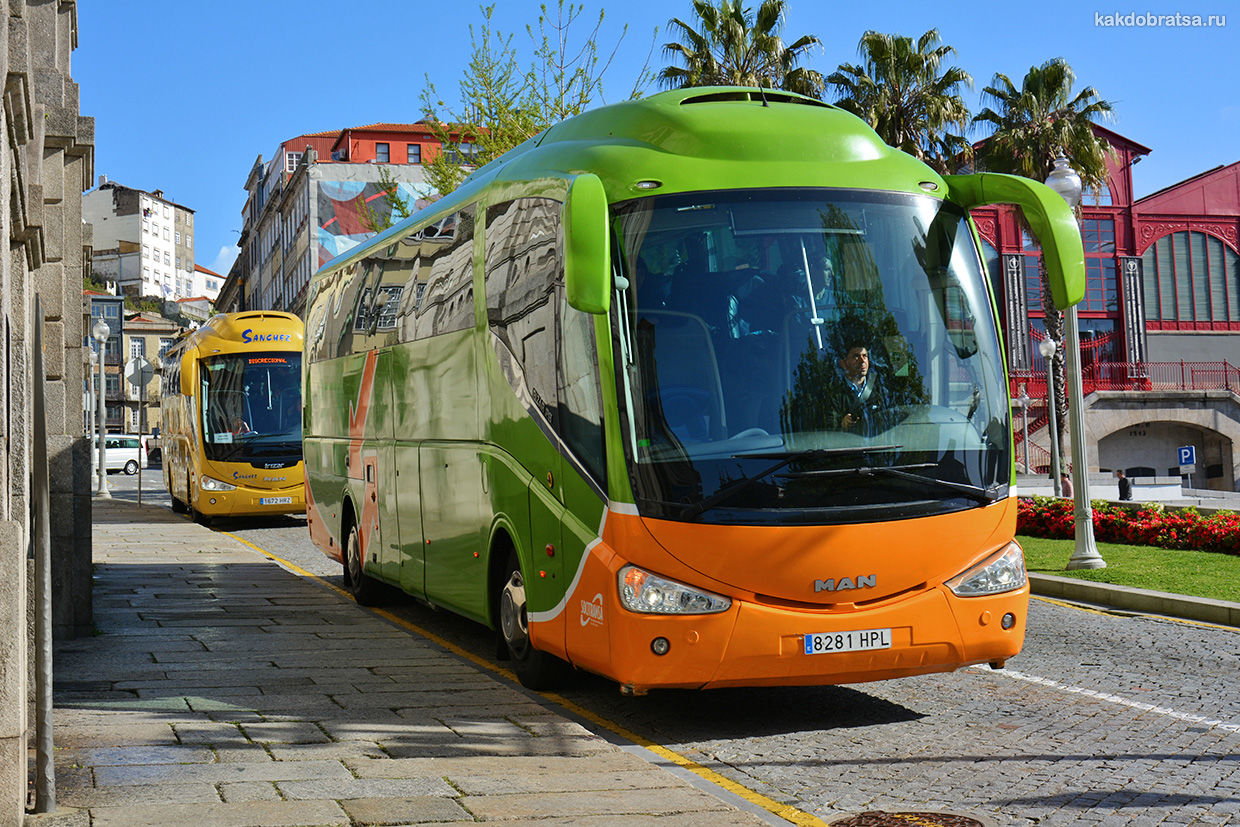 Междугородний автобус из Лиссабона с автовокзала