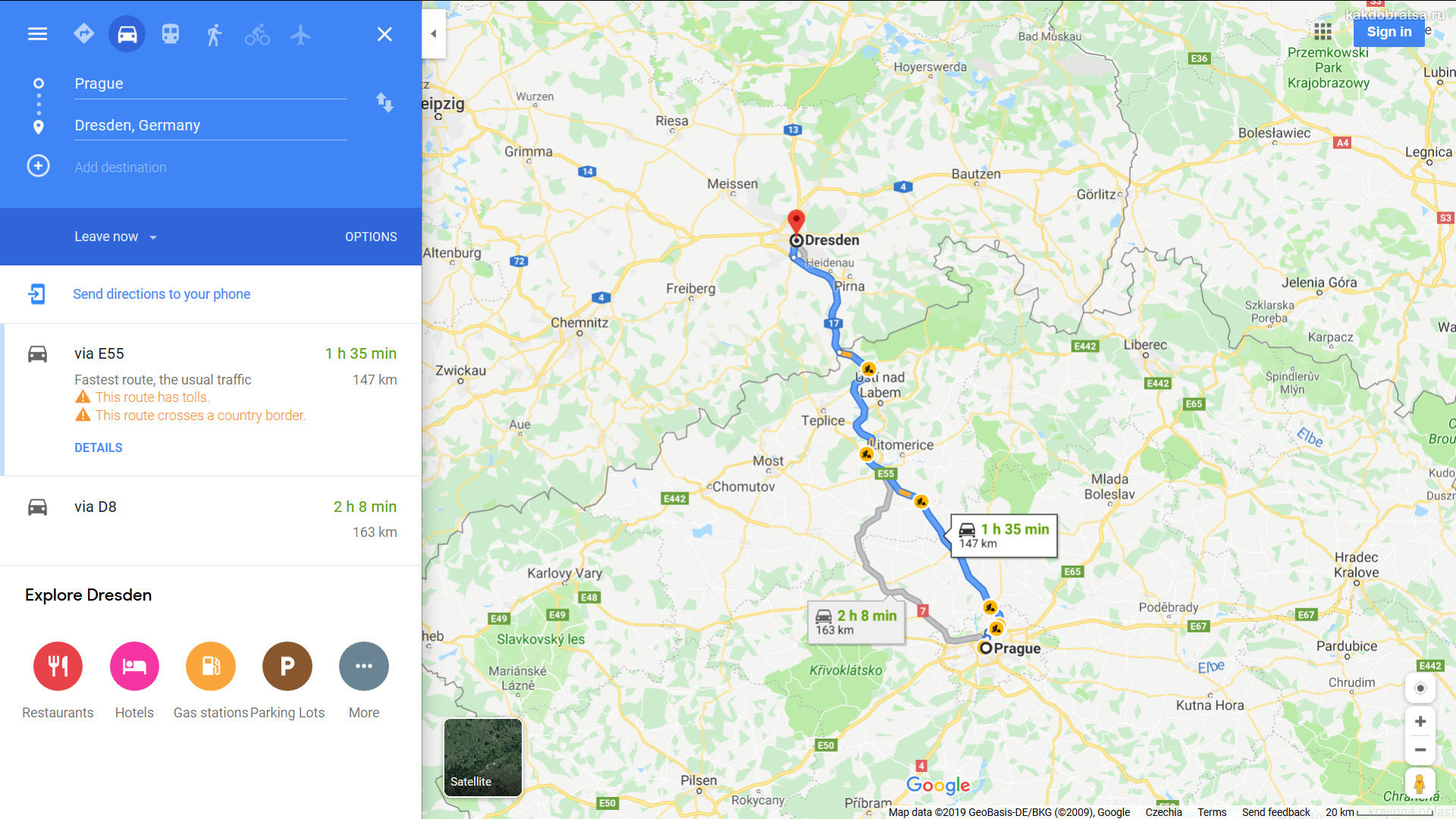 Как добраться из Праги в Дрезден расстояние время в пути