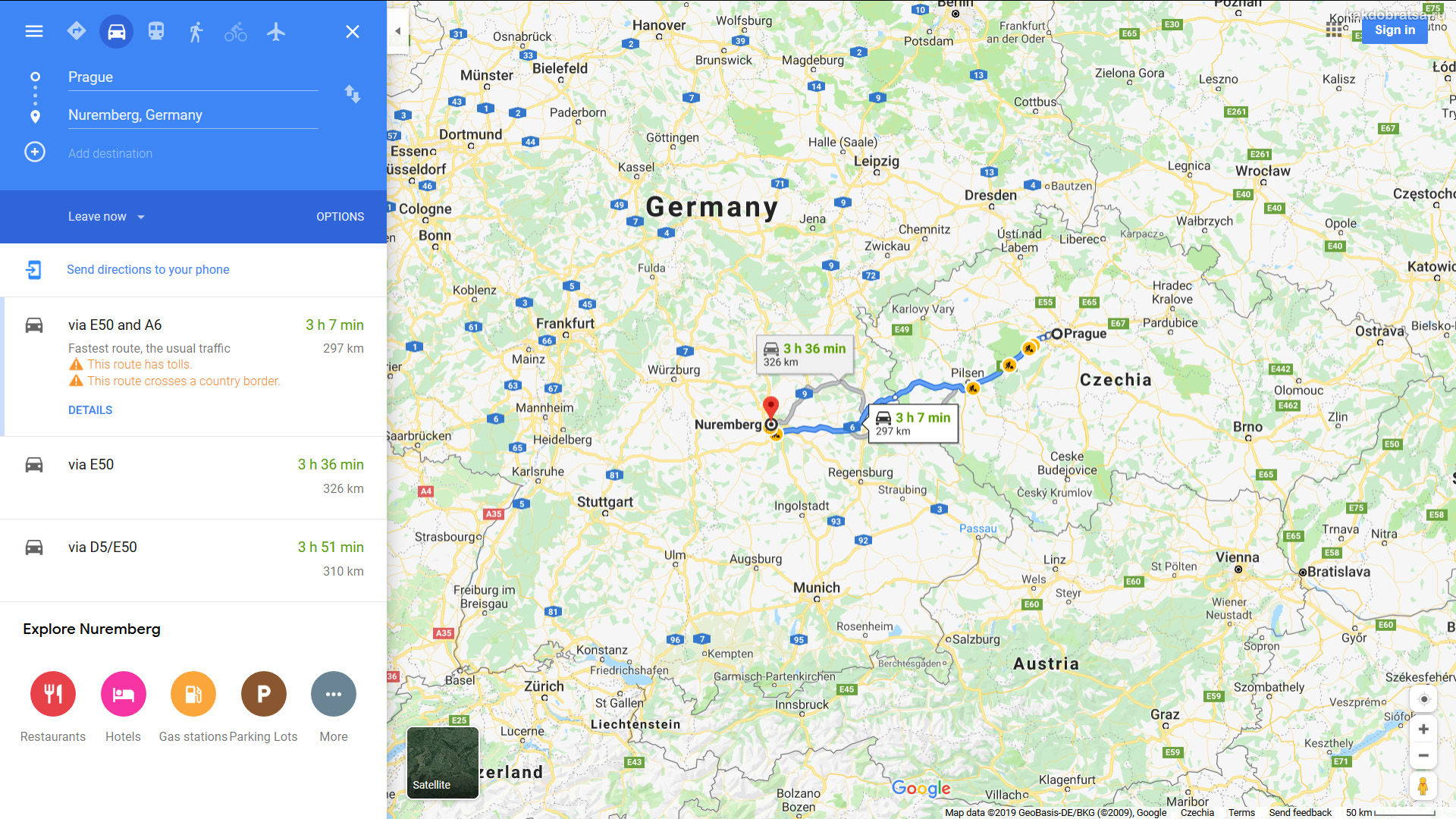 Как добраться из Праги в Нюрнберг карта и время в пути