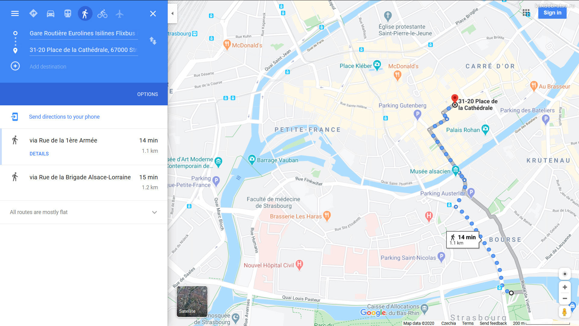 Автовокзал Страсбурга на карте где находится