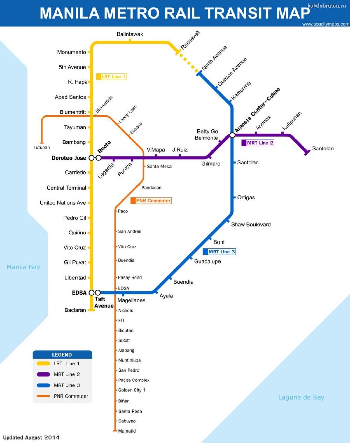 Карта схема метро города Манила