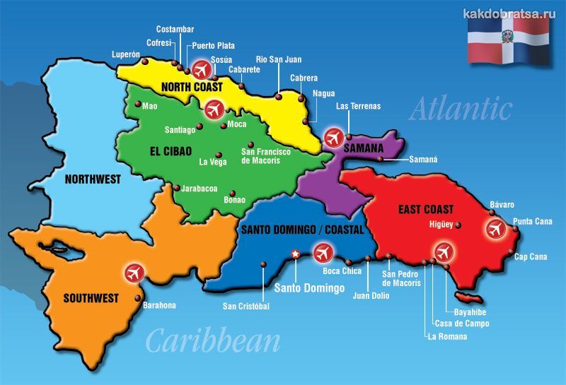 Карта Доминиканской Республики