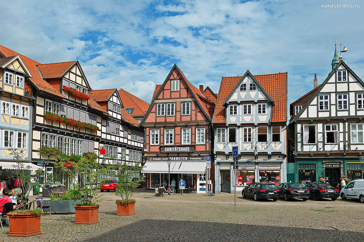 Целле город с самым большим количеством фахверковых домов в Германии