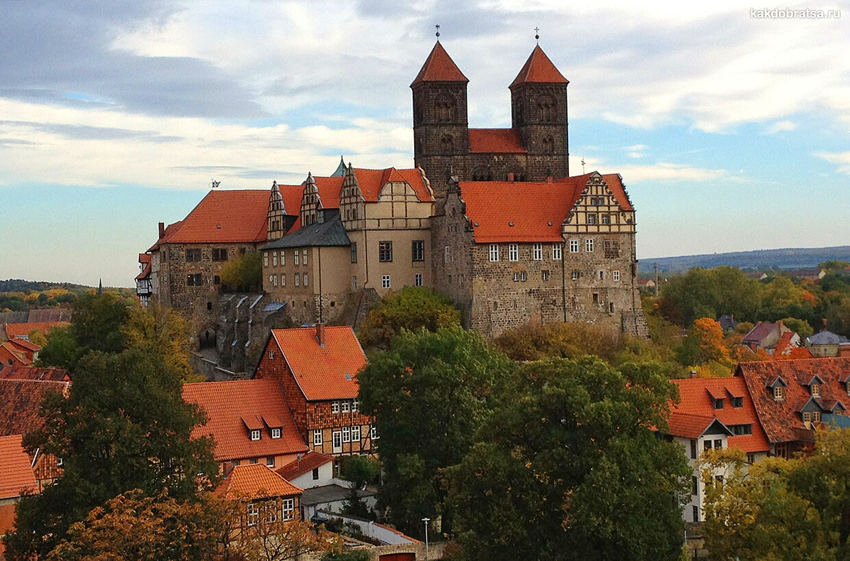 Кведлинбург город к красивым замком в Германии ЮНЕСКО