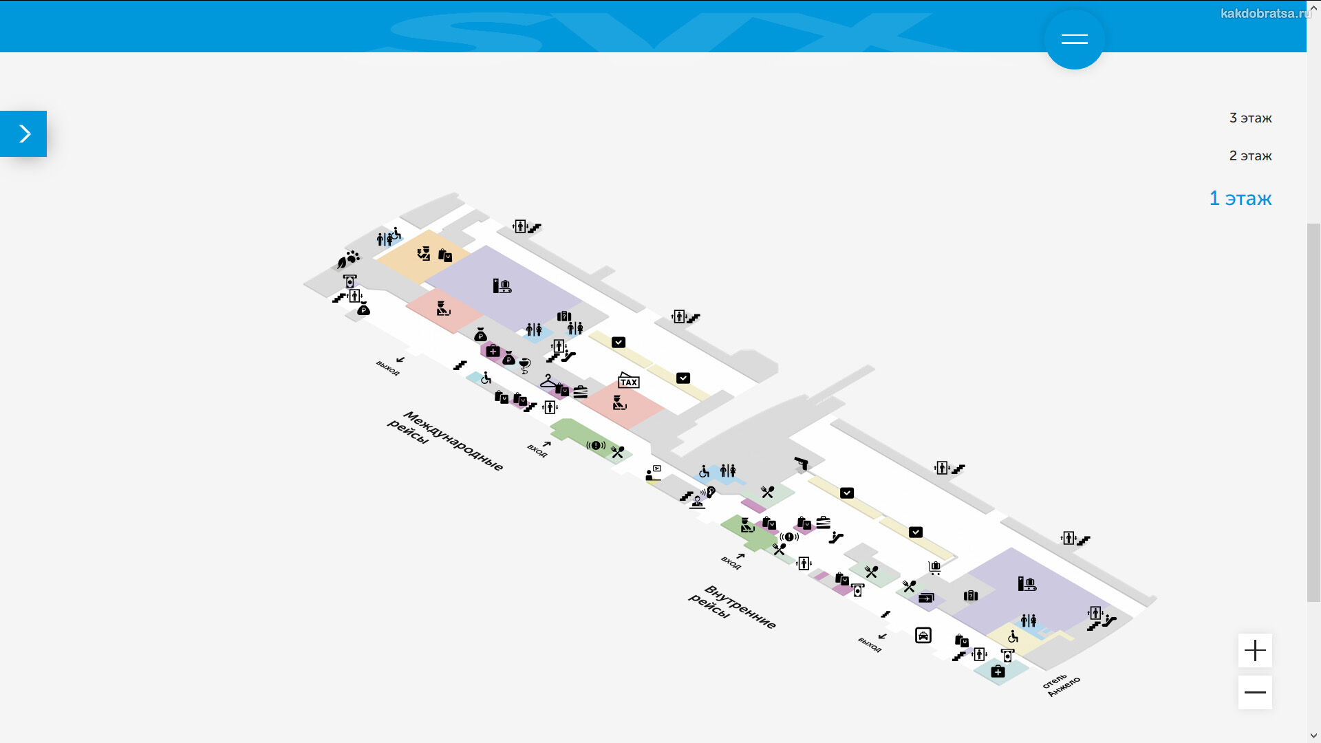 Карта терминалов аэропорта Екатеринбурга