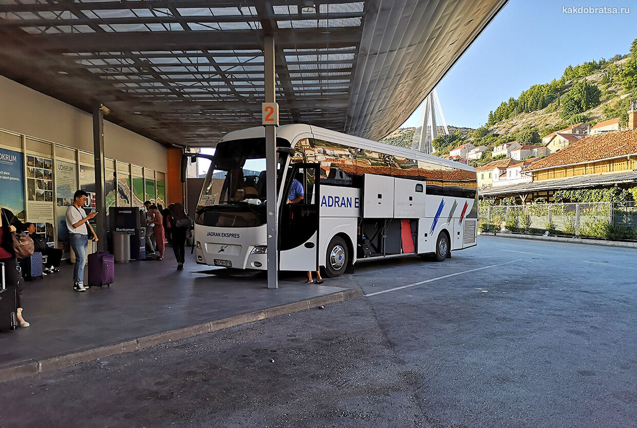 Маршрутная сеть автовокзала Дубровника