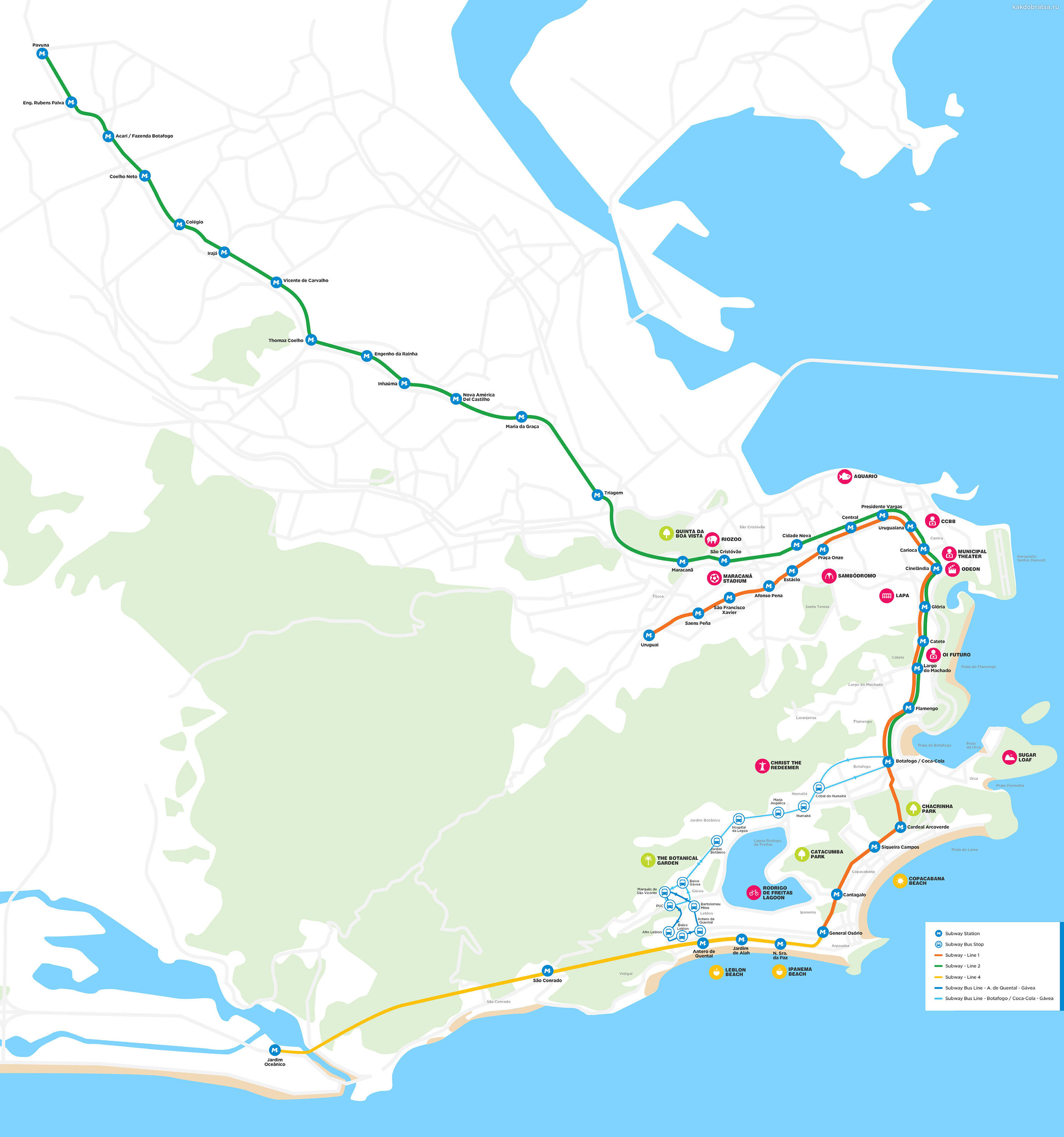 Рио-де-Жанейро метро карта схема