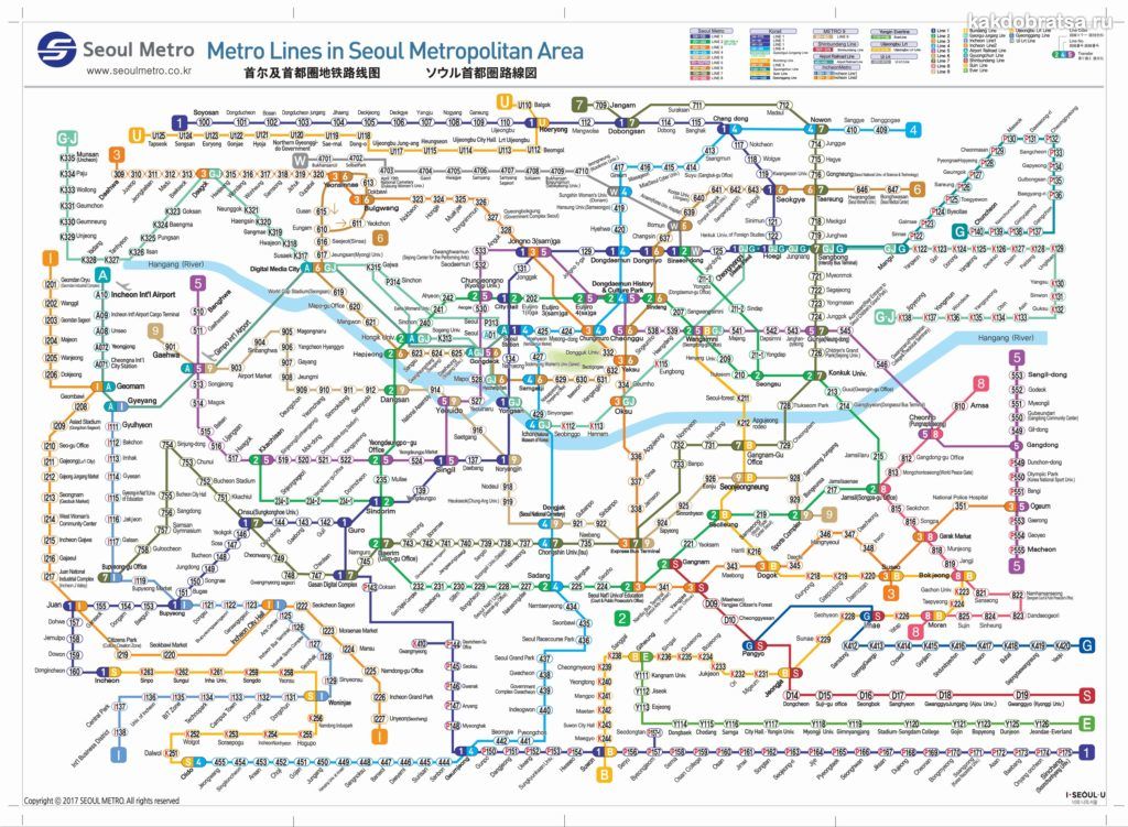 Схема метро сеула на русском языке