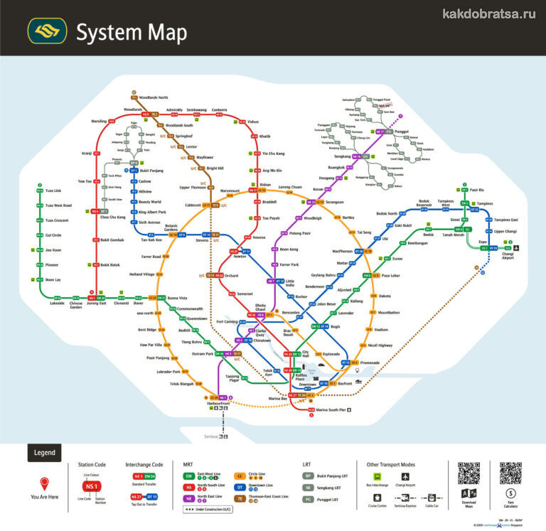 Карта метро сингапура