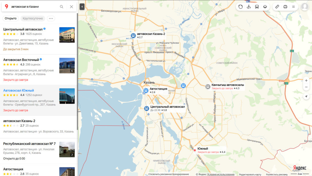 Казань автовокзал восточный карта