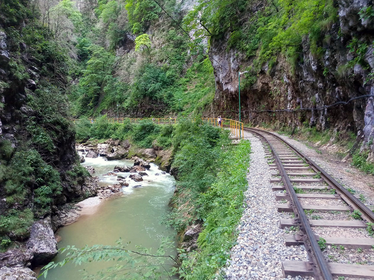 Поезд паровозик по Гуамскому ущелью
